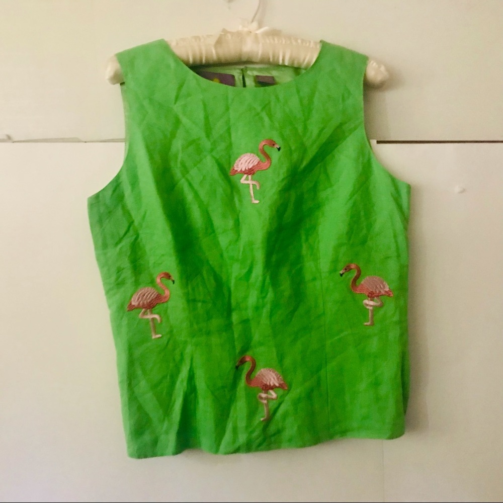 New CJ Laing Green and Pink Linen top 8 Paid $126 Summer